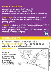 Carte Visites Passion du Labyrinthe de Malido dans les Côtes d'Armor