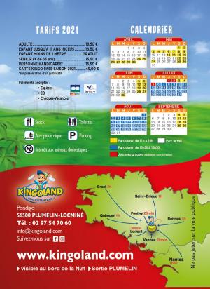 Carte Visites Passion parc d'attractions Kingoland dans le Morbihan